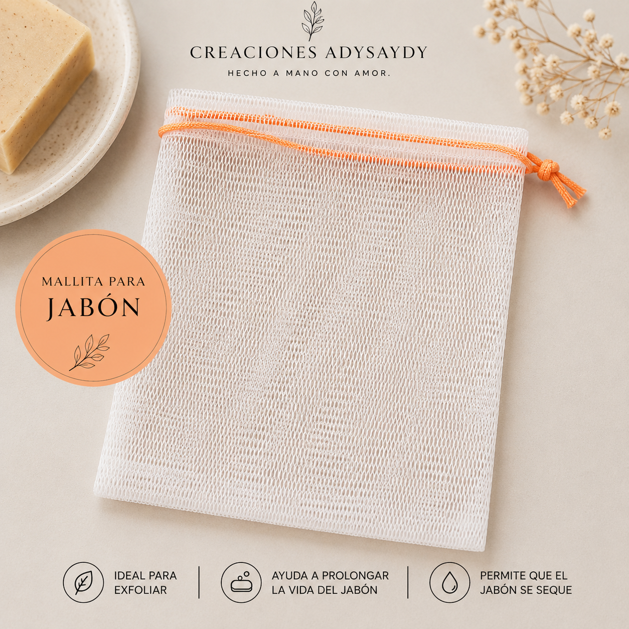 Bolsa Exfoliante para Jabón – Malla Reutilizable